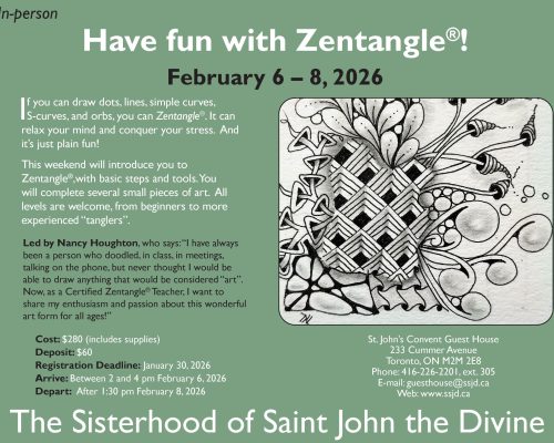 Zentangle retreat (Feb 6-8 2026)